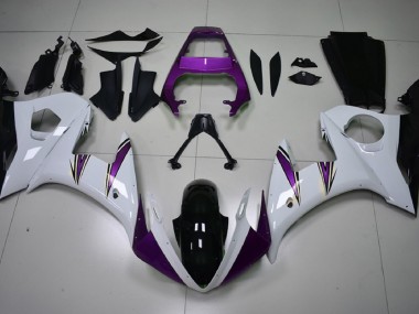 Accents Blanc Brillant & Violet 03-04 R6 Carénage Moto