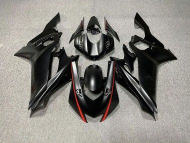Accents De Noir Mat & De Rouge 17-21 R6 Carénage Moto