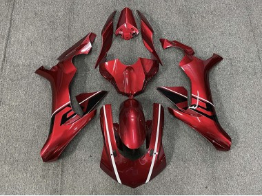 Accents De Rouge Profond & De Noir & Blanc 15-19 R1 Carénage Moto