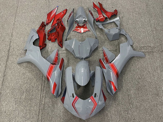 Accents Gris & Rouge Nardo 15-19 R1 Carénage Moto Accents Gris & Rouge Nardo 15-19 R1 Carénage Moto