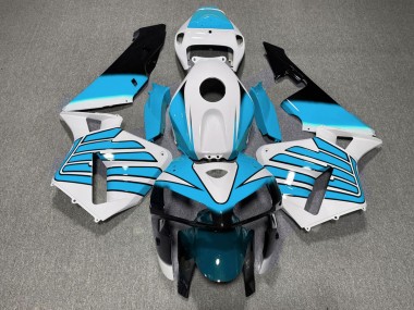 Ailes Bleu Clair & Blanches 05-06 CBR600RR Carénage Moto