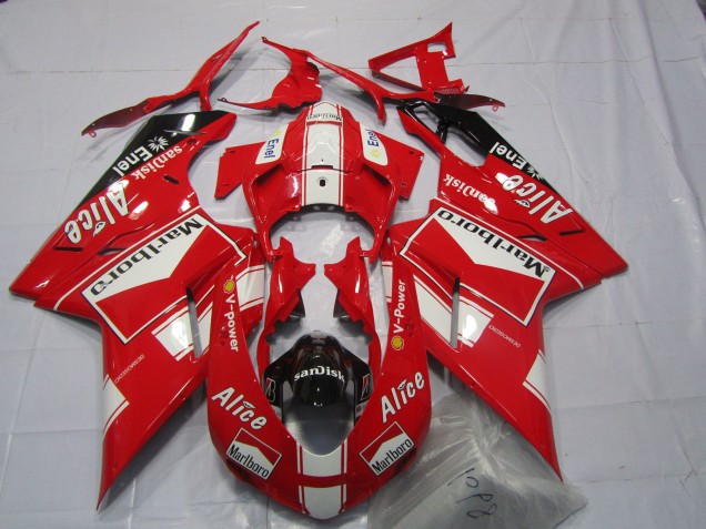 Alice & Marlboro 07-14 Ducati 848 1098 1198 Carénage Moto Alice & Marlboro 07-14 Ducati 848 1098 1198 Carénage Moto