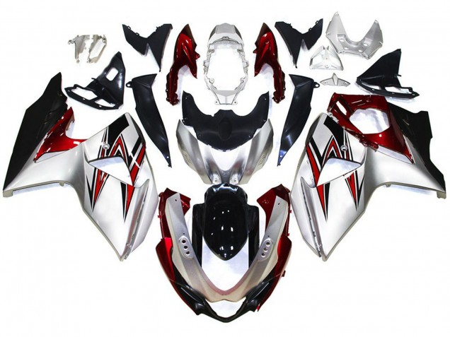 Argent Avec Des Reflets Rouges 09-16 GSXR 1000 Carénage Moto Argent Avec Des Reflets Rouges 09-16 GSXR 1000 Carénage Moto