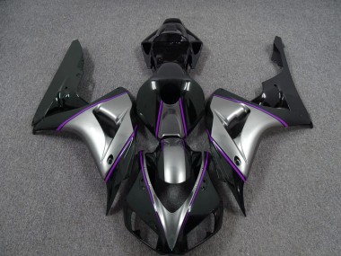 Argent Avec Rayures Violettes Foncées 06-07 CBR1000RR Carénage Moto