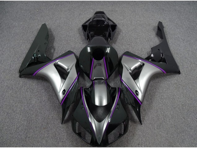 Argent Avec Rayures Violettes Foncées 06-07 CBR1000RR Carénage Moto Argent Avec Rayures Violettes Foncées 06-07 CBR1000RR Carénage Moto