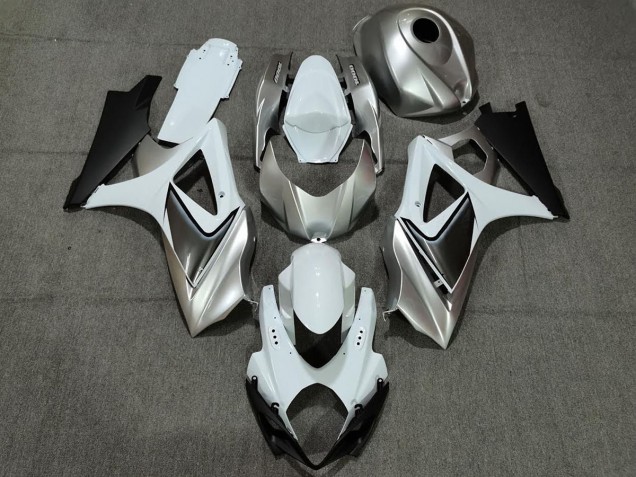 Argent Blanc Personnalisé Avec Noir 07-08 GSXR 1000 Carénage Moto Argent Blanc Personnalisé Avec Noir 07-08 GSXR 1000 Carénage Moto