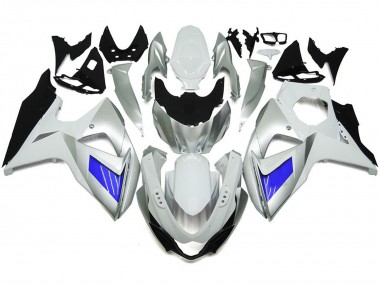 Argent & Blanc Personnalisés Avec Noir 09-16 GSXR 1000 Carénage Moto
