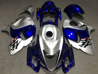 Argent Brillant & Bleu 08-20 GSXR 1300 Carénage Moto