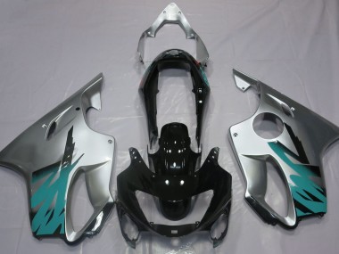 Argent Brillant & Bleu Sarcelle 99-00 CBR600 F4 Carénage Moto