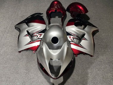 Argent Brillant & Rouge Bonbon 97-07 GSXR 1300 Carénage Moto
