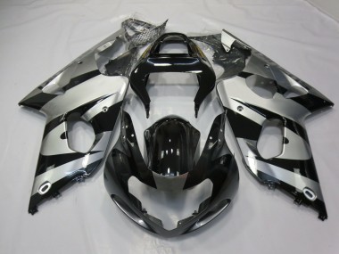 Argent & Noir 00-02 GSXR 1000 Carénage Moto