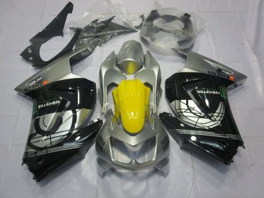 Argent & Noir 08-12 Ninja 250 Carénage Moto