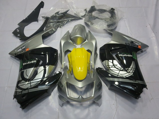 Argent & Noir 08-12 Ninja 250 Carénage Moto