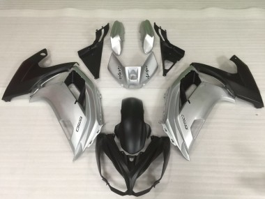 Argent & Noir 12-16 Ninja 650R Carénage Moto