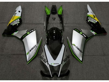 Argent Pirelli & Vert 10-15 RSV4 1000 Carénage Moto