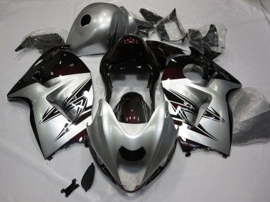Argent & Rouge Foncé 97-07 GSXR 1300 Carénage Moto