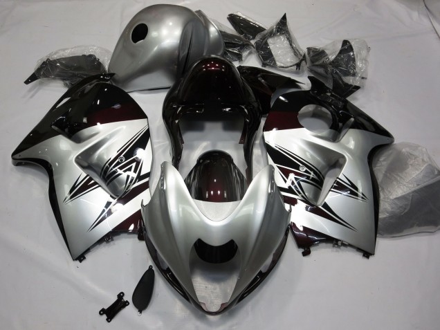 Argent & Rouge Foncé 97-07 GSXR 1300 Carénage Moto Argent & Rouge Foncé 97-07 GSXR 1300 Carénage Moto