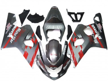 Argent & Rouge Movistar 04-05 GSXR 600-750 Carénage Moto