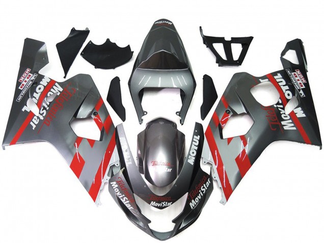 Argent & Rouge Movistar 04-05 GSXR 600-750 Carénage Moto