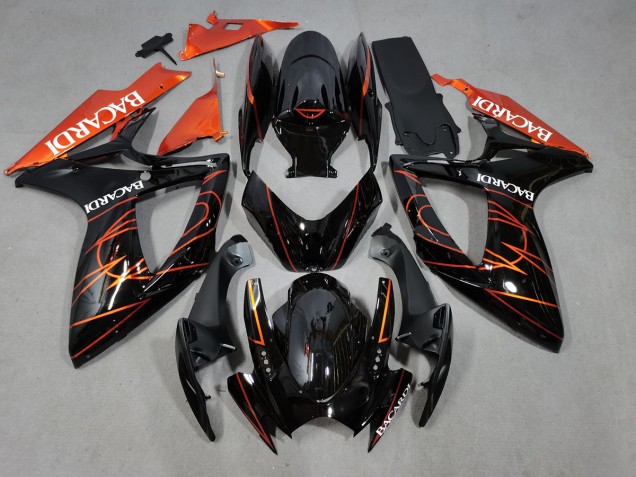 Bacardi Noir & Orange 06-07 GSXR 600-750 Carénage Moto Bacardi Noir & Orange 06-07 GSXR 600-750 Carénage Moto