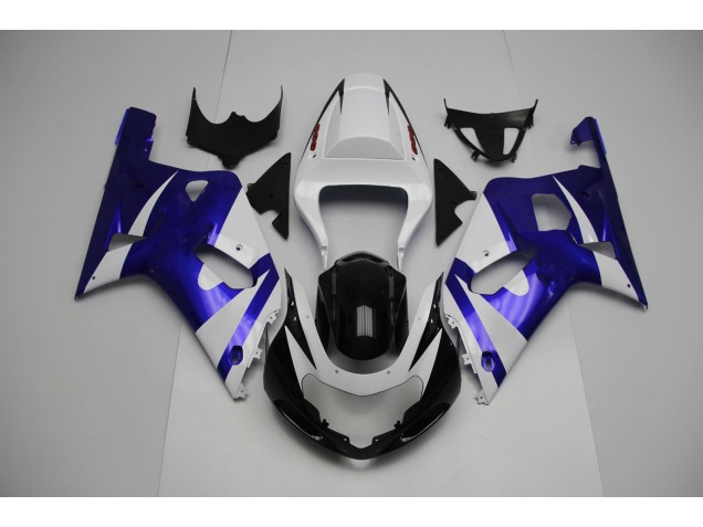 Blanc & Bleu 01-03 GSXR 600-750 Carénage Moto Blanc & Bleu 01-03 GSXR 600-750 Carénage Moto