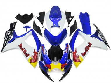 Blanc & Bleu Rouge Taureau Personnalisé 06-07 GSXR 600-750 Carénage Moto