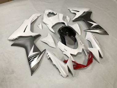 Blanc Brillant & Argent Mat 11-24 GSXR 600-750 Carénage Moto