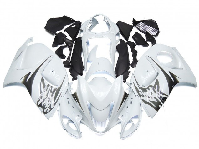 Blanc Brillant Avec Logos De Style Argenté 08-20 GSXR 1300 Carénage Moto Blanc Brillant Avec Logos De Style Argenté 08-20 GSXR 1300 Carénage Moto