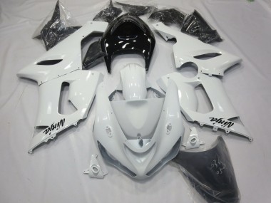Blanc Brillant Avec Queue Noire 05-06 ZX6R Carénage Moto