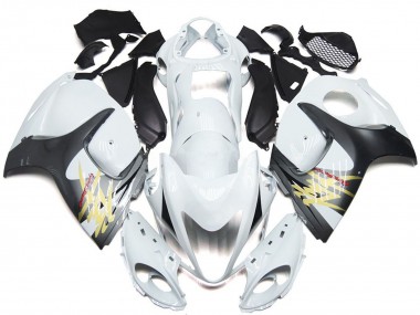 Blanc Brillant Avec Style Argenté 08-20 GSXR 1300 Carénage Moto