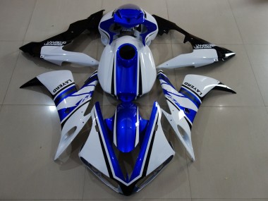 Blanc Brillant & Bleu 04-06 R1 Carénage Moto