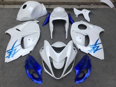 Blanc Brillant & Bleu 08-20 GSXR 1300 Carénage Moto