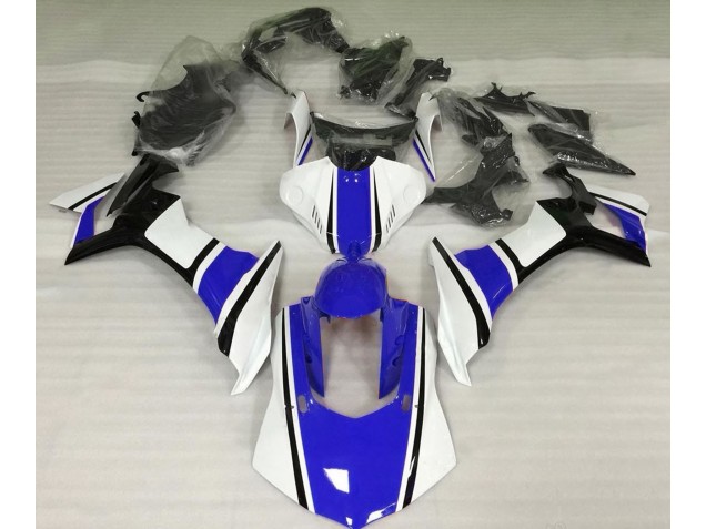 Blanc Brillant Bleu & Noir 15-19 R1 Carénage Moto Blanc Brillant Bleu & Noir 15-19 R1 Carénage Moto