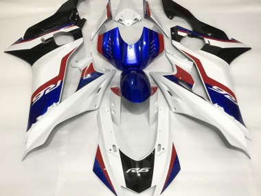 Blanc Brillant & Bleu Profond 17-21 R6 Carénage Moto