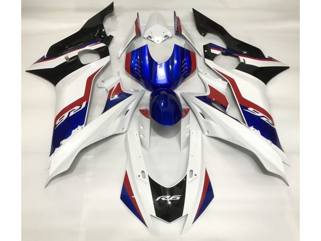 Blanc Brillant & Bleu Profond 17-21 R6 Carénage Moto Blanc Brillant & Bleu Profond 17-21 R6 Carénage Moto