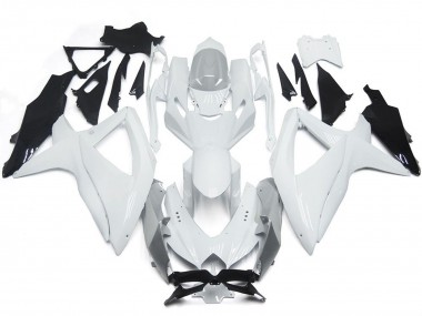 Blanc Brillant Brillant Avec De L'Argent 08-10 GSXR 600-750 Carénage Moto