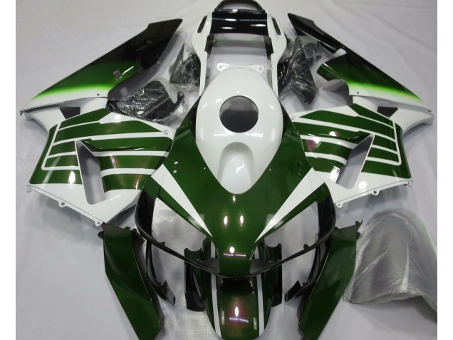 Blanc Brillant & Fondu Vert 03-04 CBR600RR Carénage Moto Blanc Brillant & Fondu Vert 03-04 CBR600RR Carénage Moto