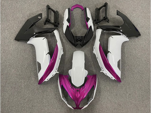 Blanc Brillant & Magenta 12-16 Ninja 650R Carénage Moto Blanc Brillant & Magenta 12-16 Ninja 650R Carénage Moto