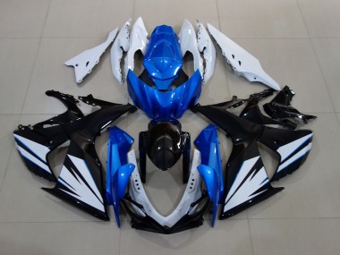 Blanc Brillant & Noir Avec Rouge Bleu Mat 09-16 GSXR 1000 Carénage Moto