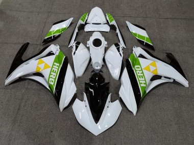 Blanc Brillant Noir & Vert 15-18 R3 Carénage Moto