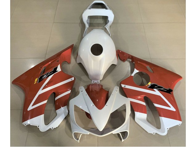 Blanc Brillant & Orange 01-03 CBR600 F4i Carénage Moto Blanc Brillant & Orange 01-03 CBR600 F4i Carénage Moto