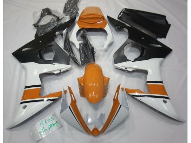 Blanc Brillant & Orange 03-04 R6 Carénage Moto