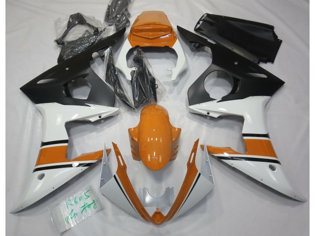 Blanc Brillant & Orange 03-04 R6 Carénage Moto Blanc Brillant & Orange 03-04 R6 Carénage Moto