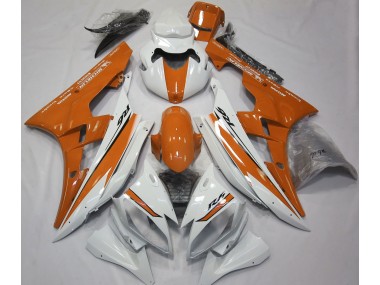 Blanc Brillant & Orange 06-07 R6 Carénage Moto