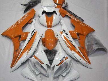 Blanc Brillant & Orange 06-07 R6 Carénage Moto