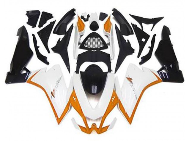 Blanc Brillant & Orange 10-15 RSV4 1000 Carénage Moto Blanc Brillant & Orange 10-15 RSV4 1000 Carénage Moto