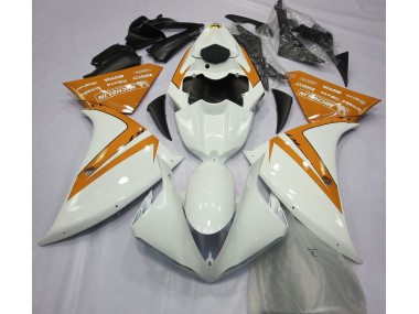 Blanc Brillant & Orange 12-14 R1 Carénage Moto