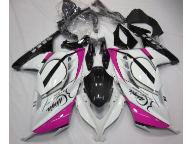 Blanc Brillant & Rose 13-18 Ninja 300 Carénage Moto