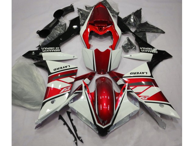 Blanc Brillant & Rouge 07-08 R1 Carénage Moto