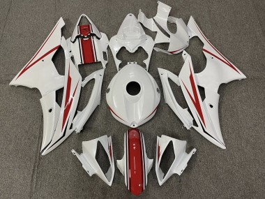 Blanc Brillant & Rouge 08-16 R6 Carénage Moto